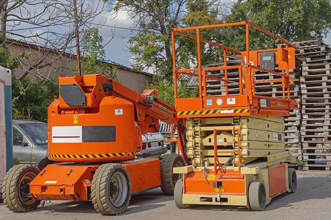 busy forklift activity in a well-maintained warehouse facility in Dutton VA